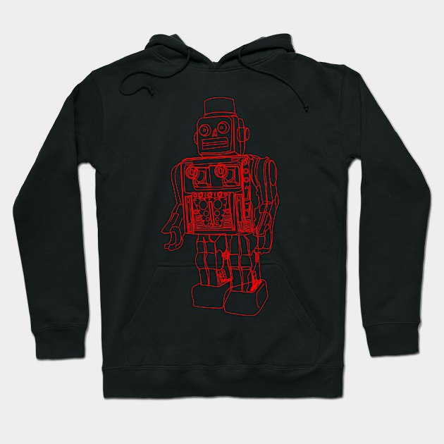 Red Robot Hoodie by juliechicago